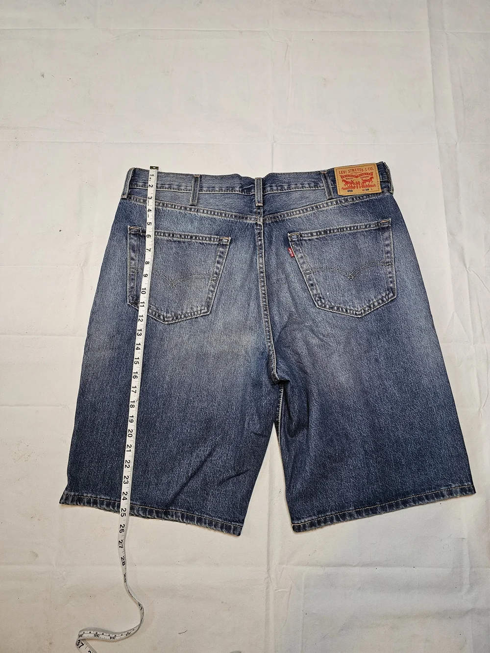 Levi's Blue Washed Denim Jean Shorts